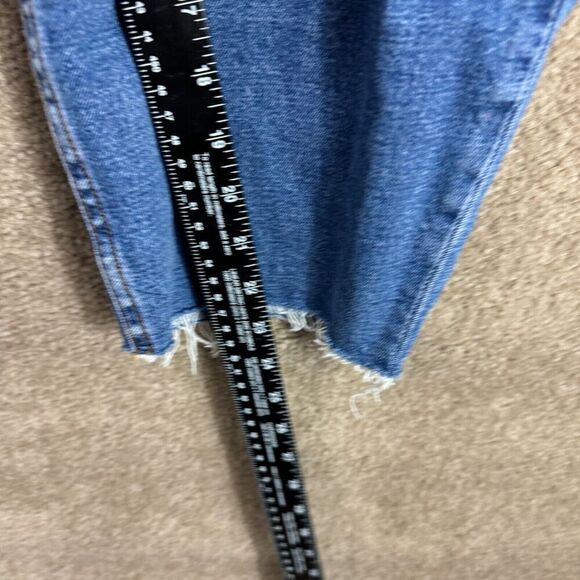 Abercrombie & Fitch Mom Jeans Womens Plus 37 Short Blue High Rise Raw Hem‎ NEW - Picture 7 of 14